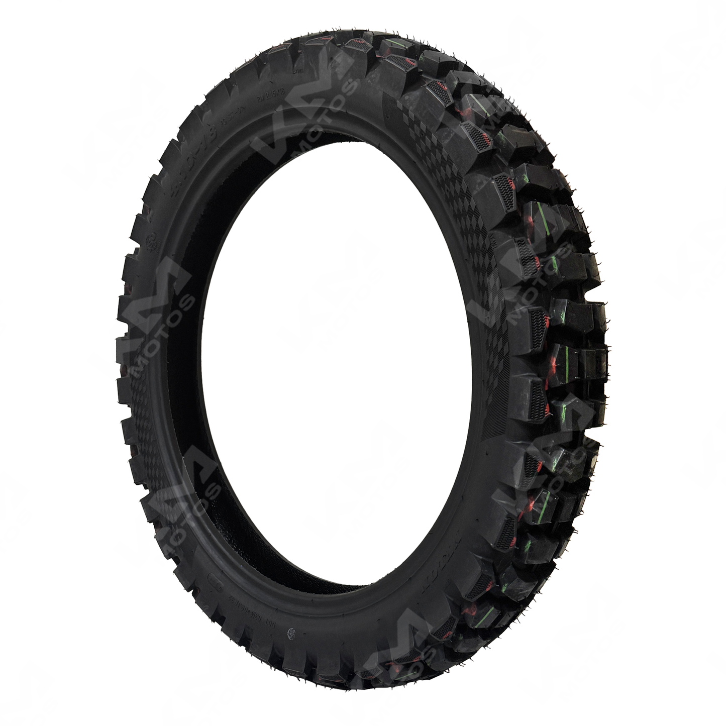 Llanta de motocicleta 4.10-18 Dobble Propósito Rod Maxxi 6PR PG13T TL de KM Motos, vista lateral con banda de rodadura