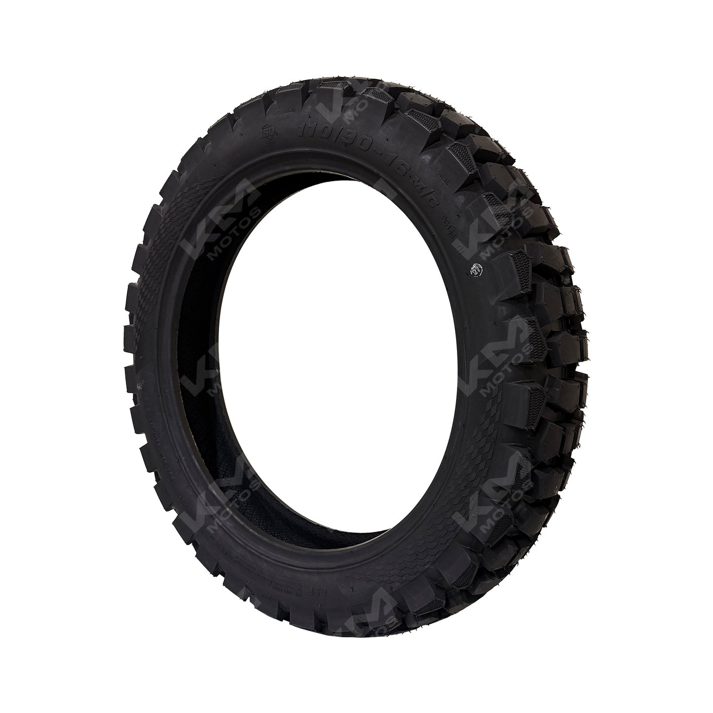 Llanta trasera doble propósito 110/90-16 KM Motos, resistente y duradera para motocicleta, con perfil de 6PR PG13T TL