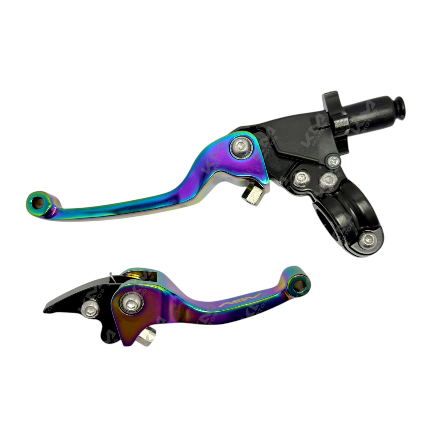 Manecilla de freno y clutch retráctil de lujo ASV TornaSol de marca KMMOTOS, diseñada para motocicletas.