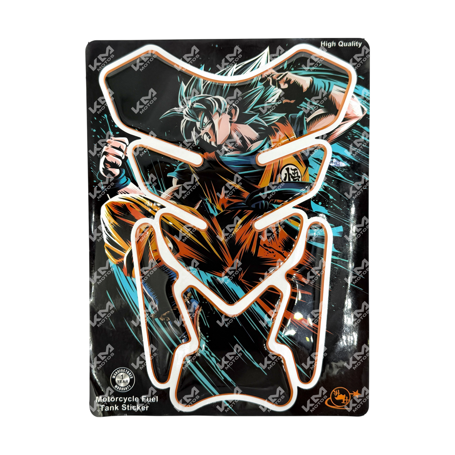 Protector de tanque KMMOTOS Racing Dragon Ball, protección resistente para tanque de motocicleta con diseño colorido.