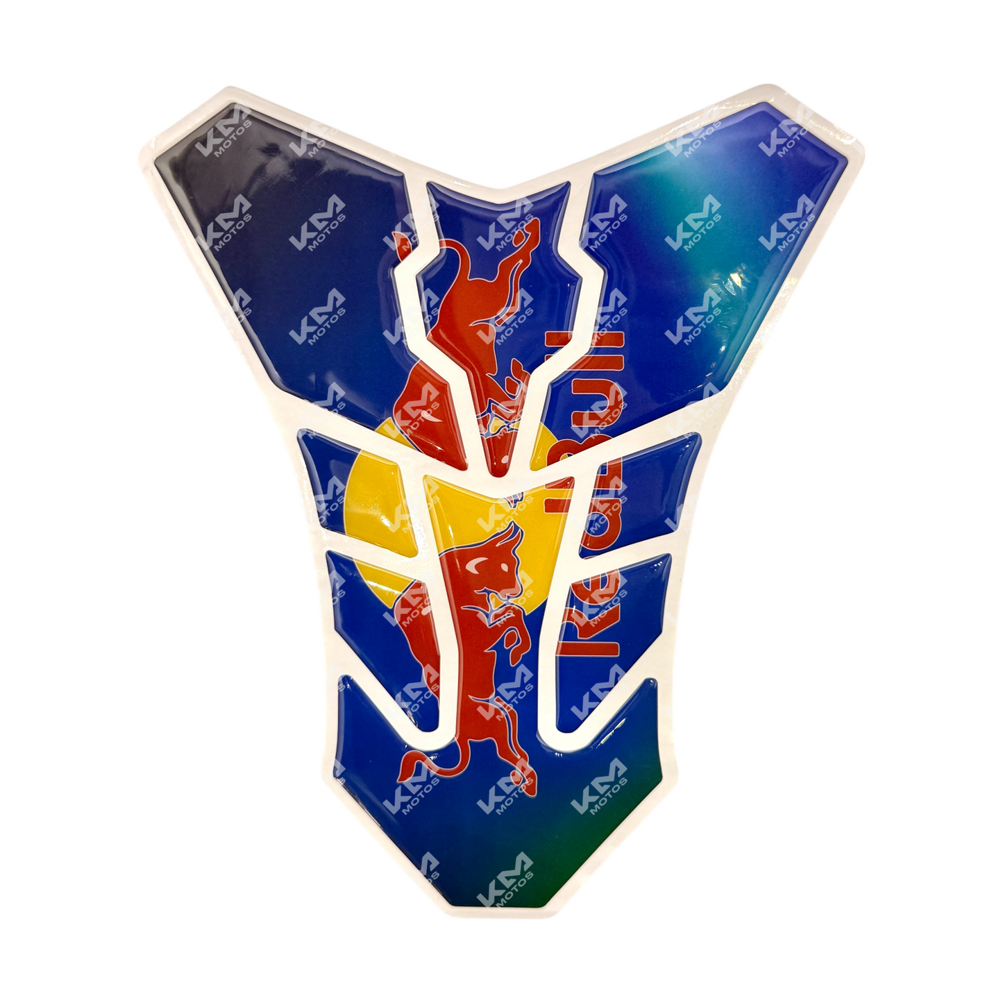 Protector de tanque Racing Red Bull para motocicleta KMMOTOS, diseño resistente y aerodinámico en color rojo.