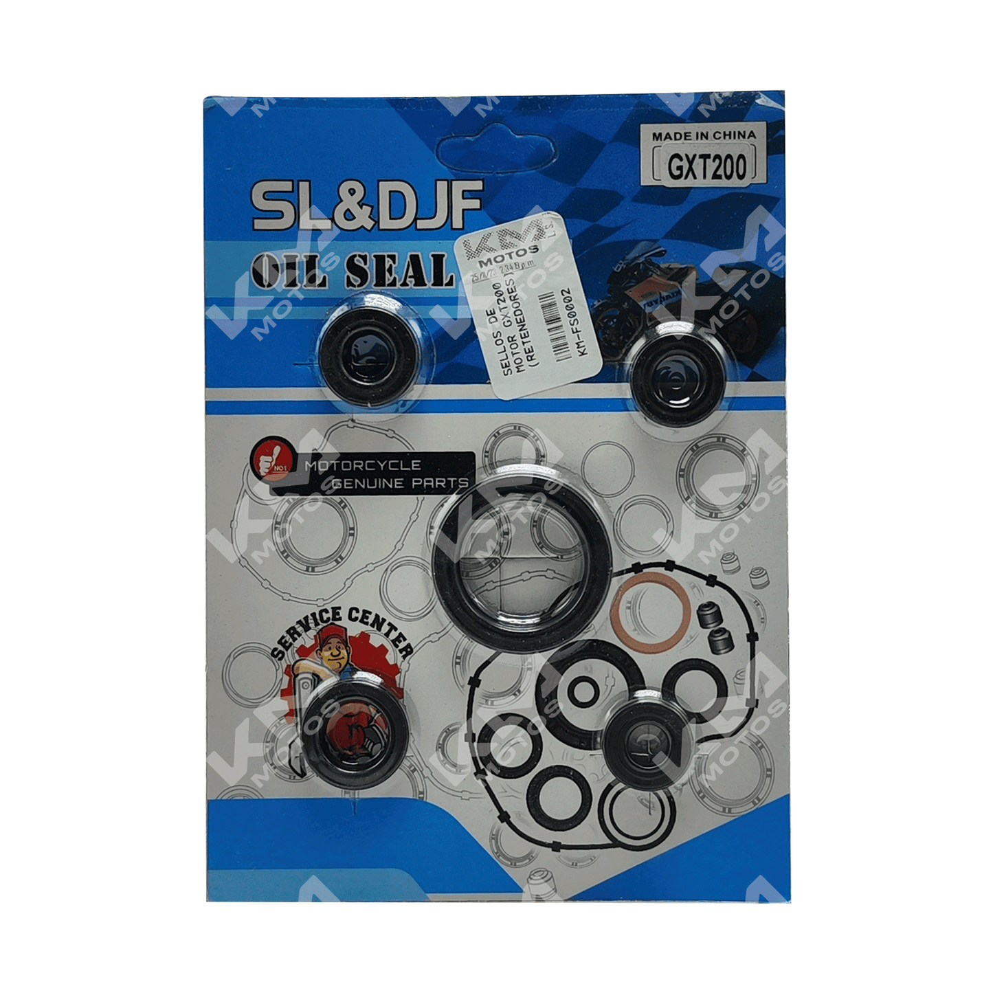 Sellos de motor GXT200 de KM Motos, retenedores para motor, componentes de alta calidad para reparación de motos.