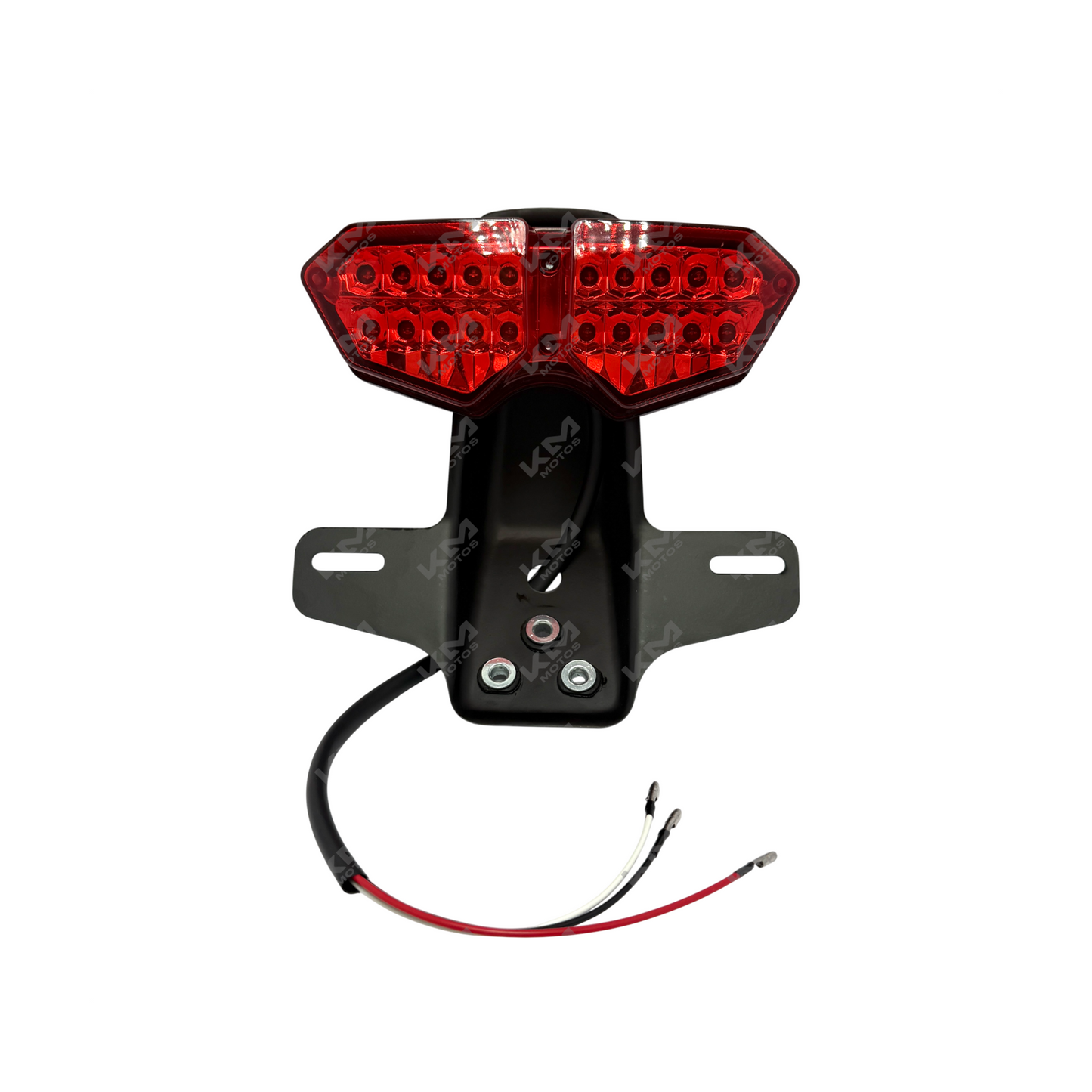 Par de frenos de disco KMMOTOS STOP XPRESS150 / AKT NKD150 en color rojo, con componentes completos y descripción visible.
