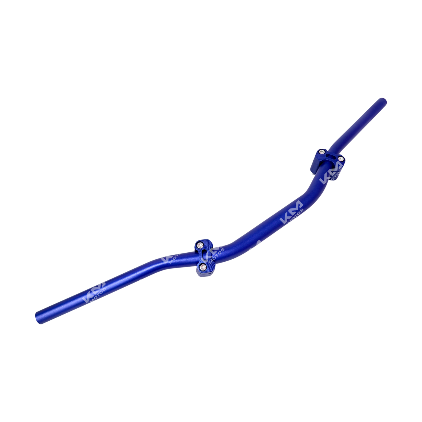 Timon fundido con anclas azul de la marca KMMOTOS, diseñado para embarcaciones náuticas, con estructura resistente y acabado en azul.
