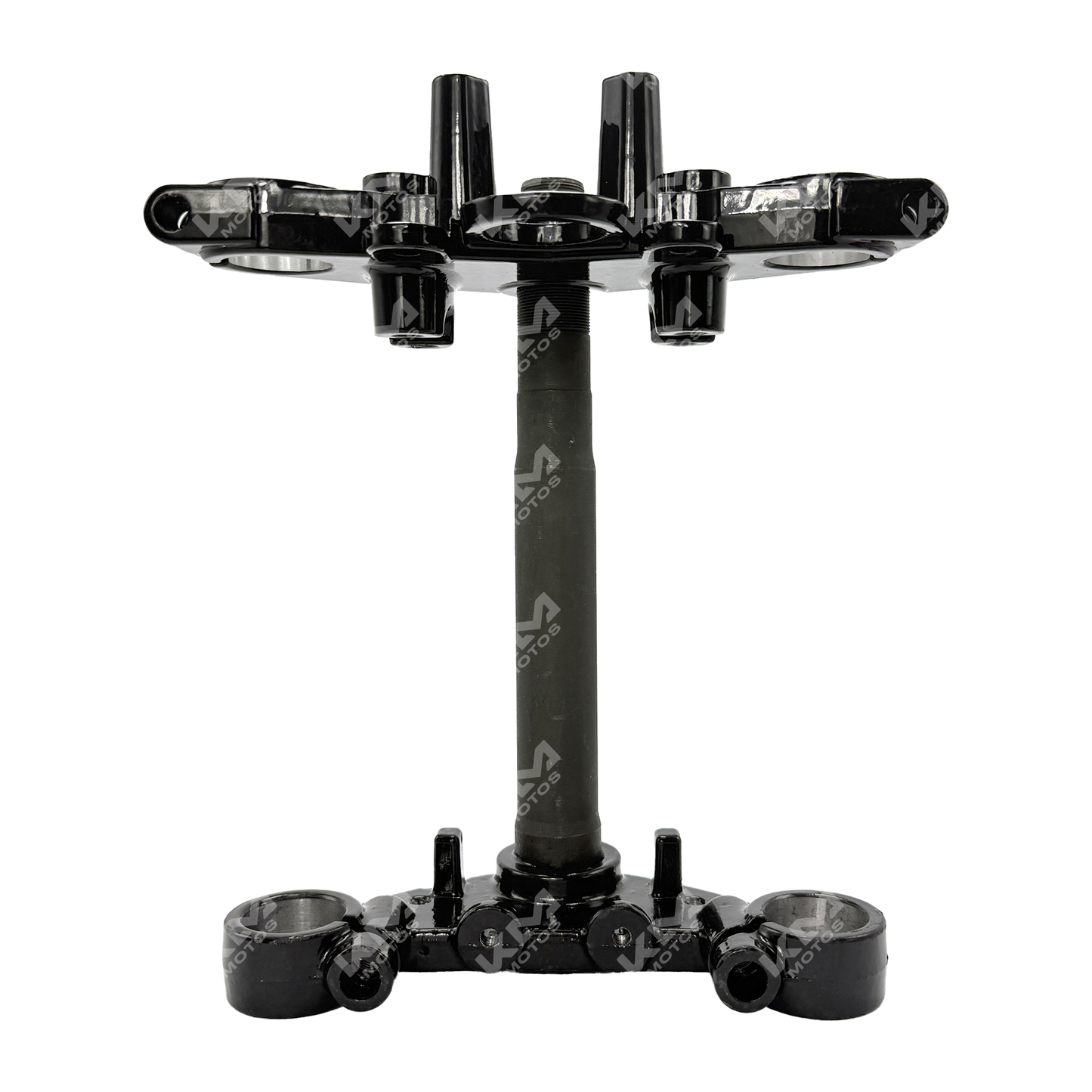 Telescopio completo para YBR125 Steem de la marca KM Motos, muestra componentes y estructura del telescopio en color negro.