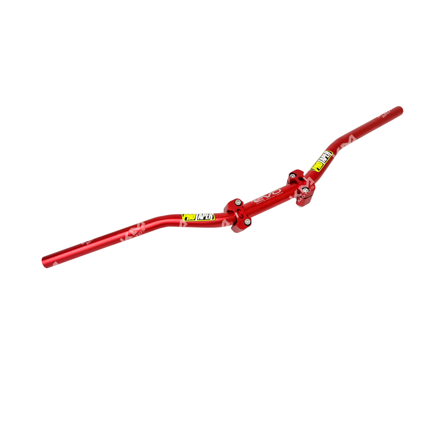 Timon fundido ASV/ProTaper rojo para motocicleta KMMOTOS, resistente y ergonómico, con detalles en rojo y acabado de alta calidad.