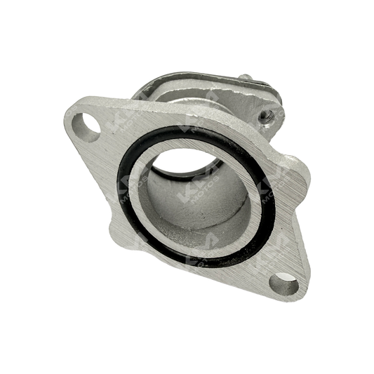 Carburador de metal para CG125 de la marca KM Motos, mostrando componentes y conexiones en una vista clara.