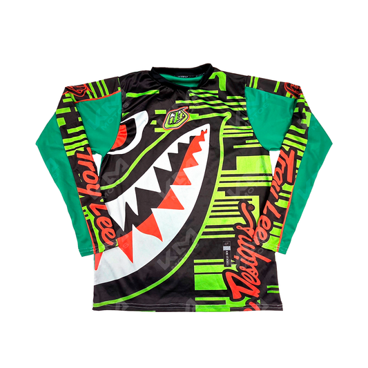 CAMISETA DEPORTIVA + DISENO  TROY LEE VERDE, NEGRO JD03 TALLA "L"