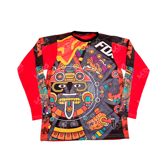CAMISETA DEPORTIVA + DISENO FOX ROJO MULTICOLOR JD16 TALLA "L"