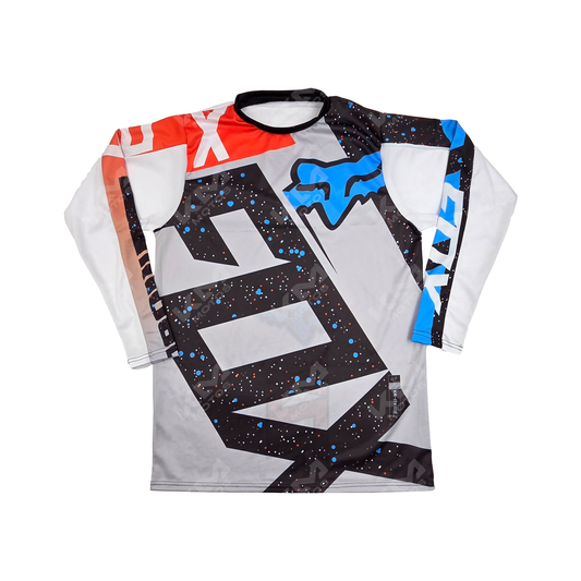 CAMISETA DEPORTIVA + DISENO FOX BLANCA, NEGRA MULTICOLOR JD19 TALLA "XL" - KMMOTOSHN