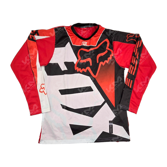 CAMISETA DEPORTIVA + DISENO FOX BLANCO, ROJO JD20 TALLA "L"
