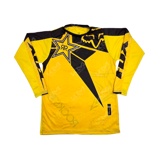 CAMISETA DEPORTIVA + DISENO ROCKSTAR AMARILLO, NEGRO JD22 TALLA "M"