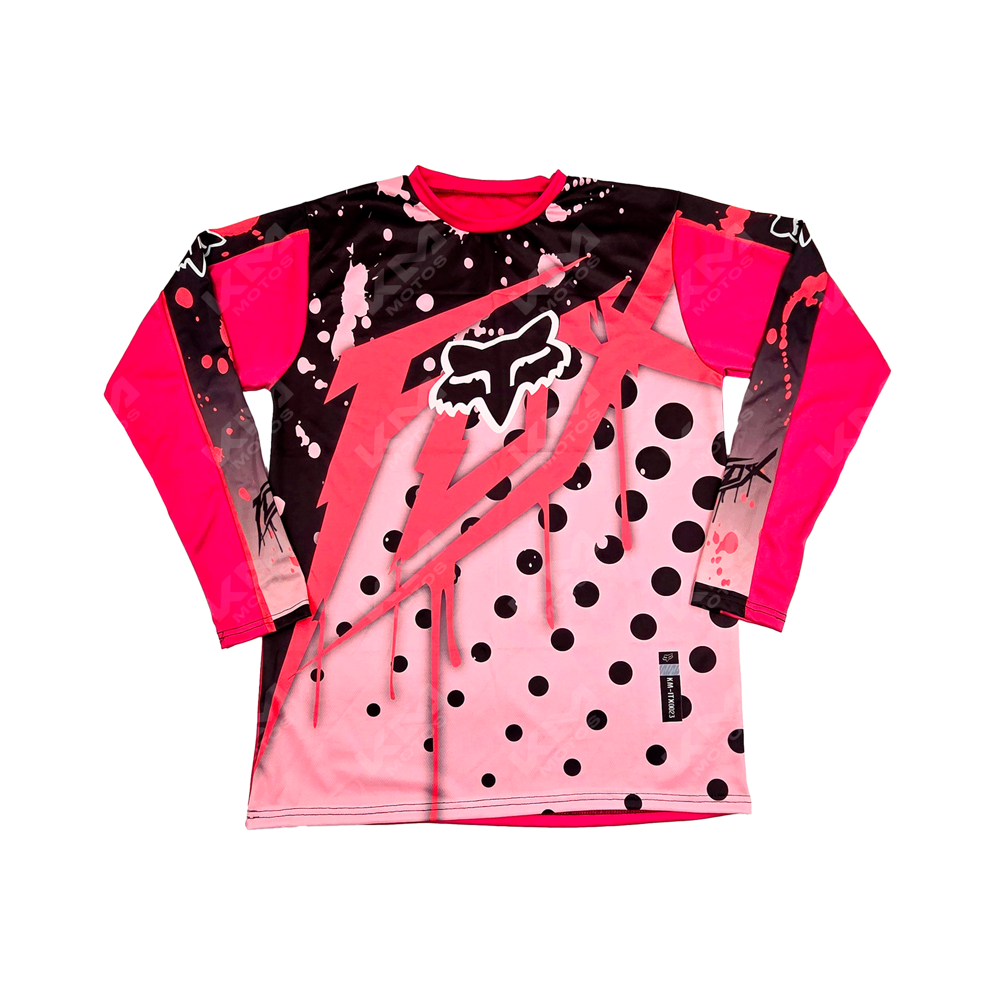 CAMISETA DEPORTIVA + DISENO FOX ROSADO,NEGRO JD23 TALLA "L"