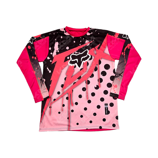 CAMISETA DEPORTIVA + DISENO FOX ROSADO,NEGRO JD23 TALLA "M"