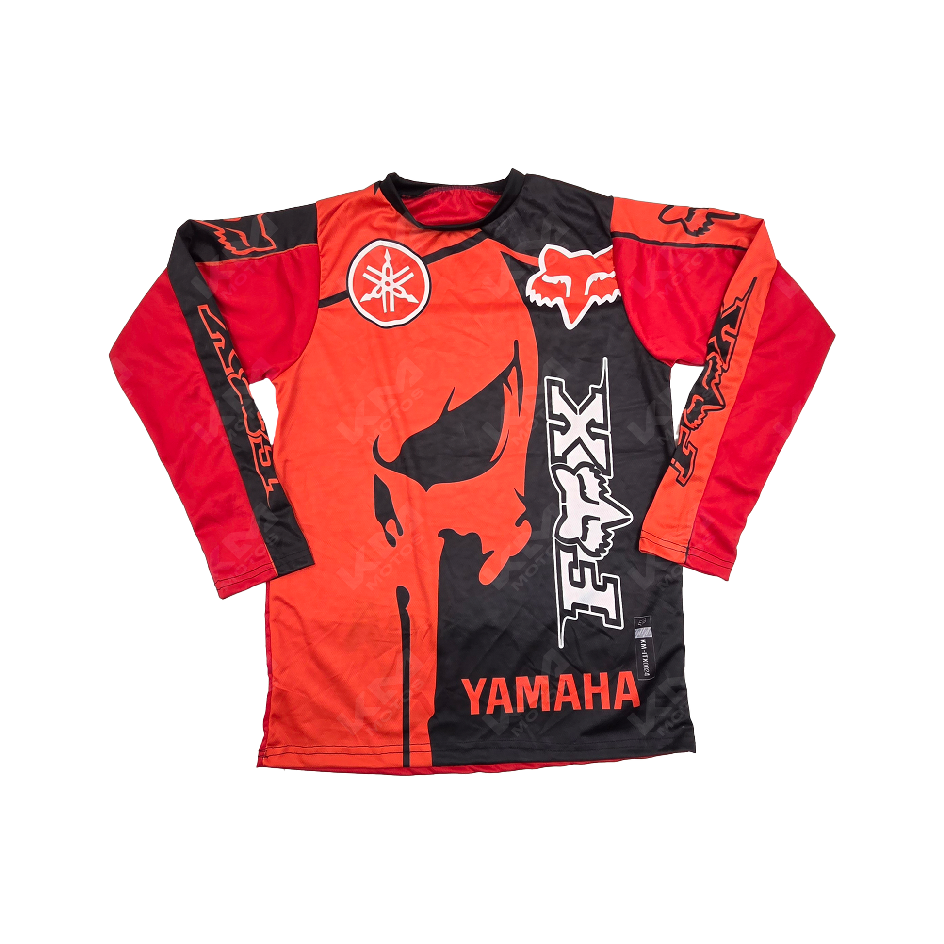 CAMISETA DEPORTIVA + DISENO FOX YAMAHA ROJO, NEGRO JD24 TALLA "M"