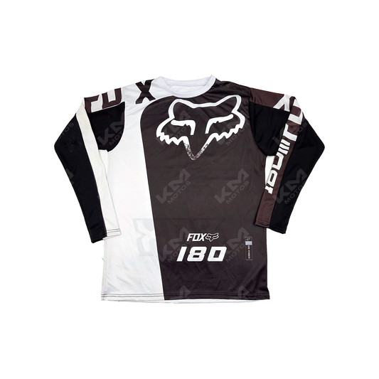 CAMISETA DEPORTIVA + DISENO FOX NEGRO BLANCO JD34 TALLA "L"