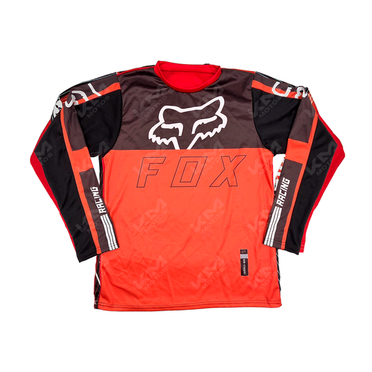 CAMISETA DEPORTIVA + DISENO FOX ROJO NEGRO JD43 TALLA "L"