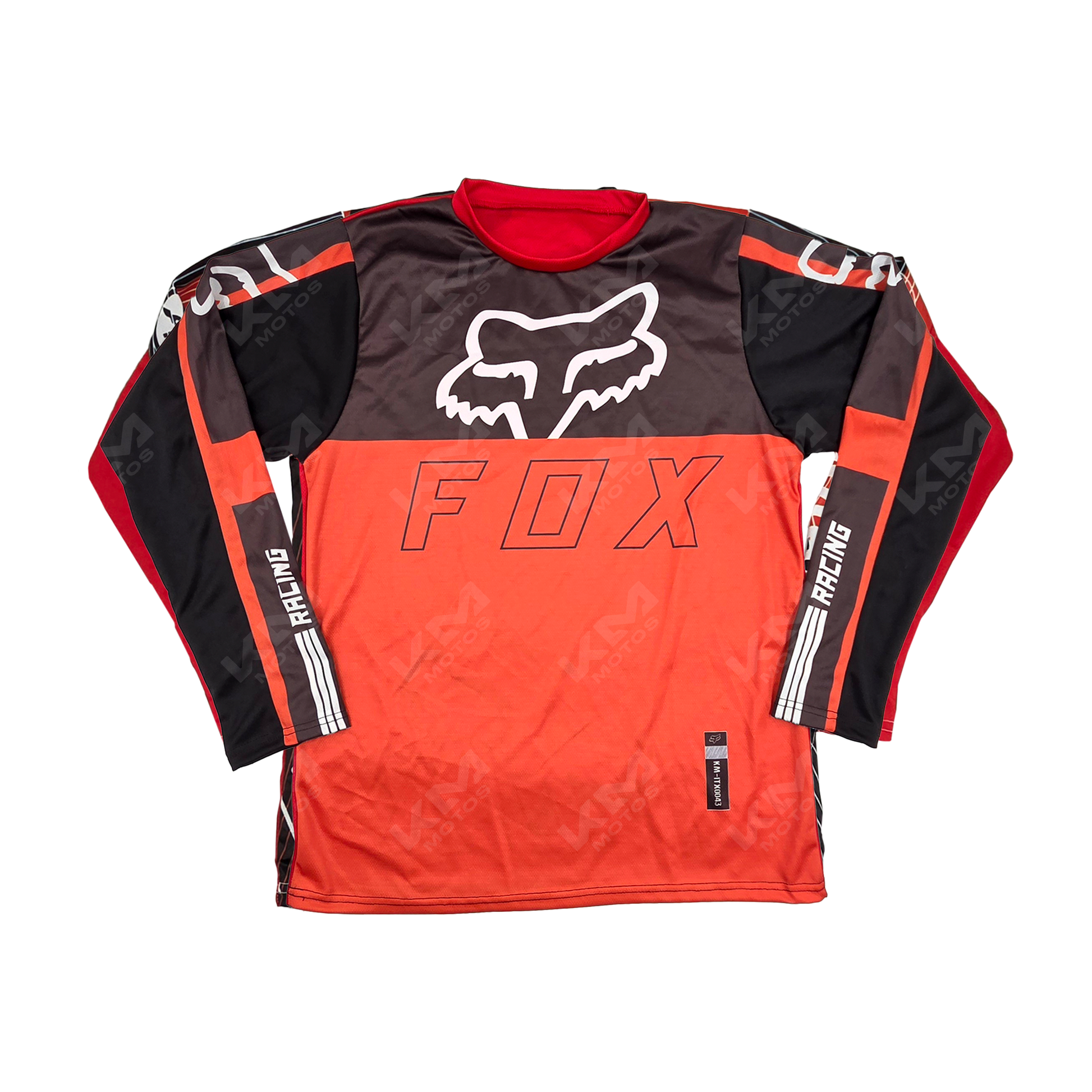 CAMISETA DEPORTIVA + DISENO FOX ROJO NEGRO JD43 TALLA "M"