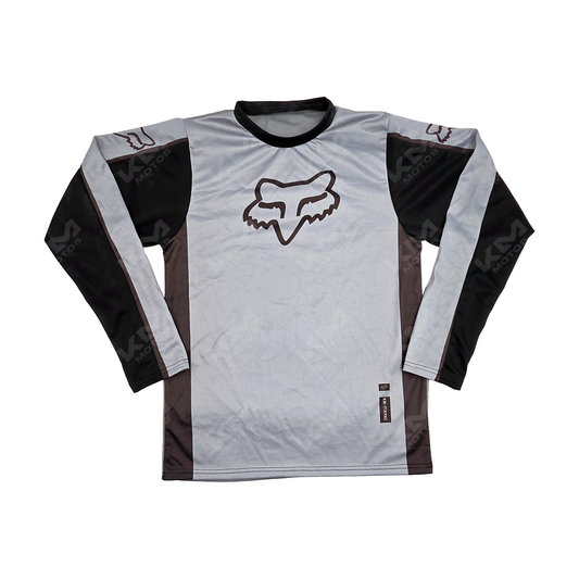 CAMISETA DEPORTIVA + DISENO FOX GRIS NEGRO JD62 TALLA "M"
