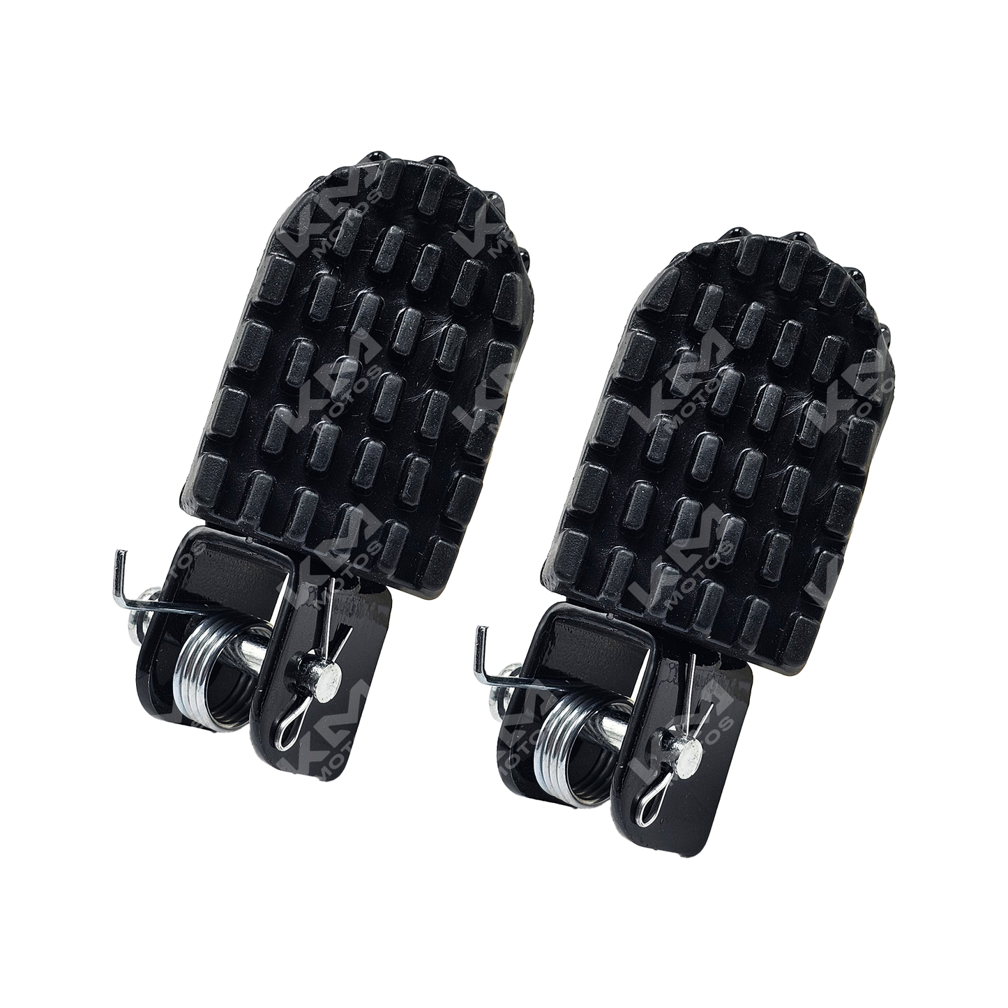 Estribo delantero KM Motos XM200Z, resistente y duradero, en color negro, con detalles de montaje visibles.
