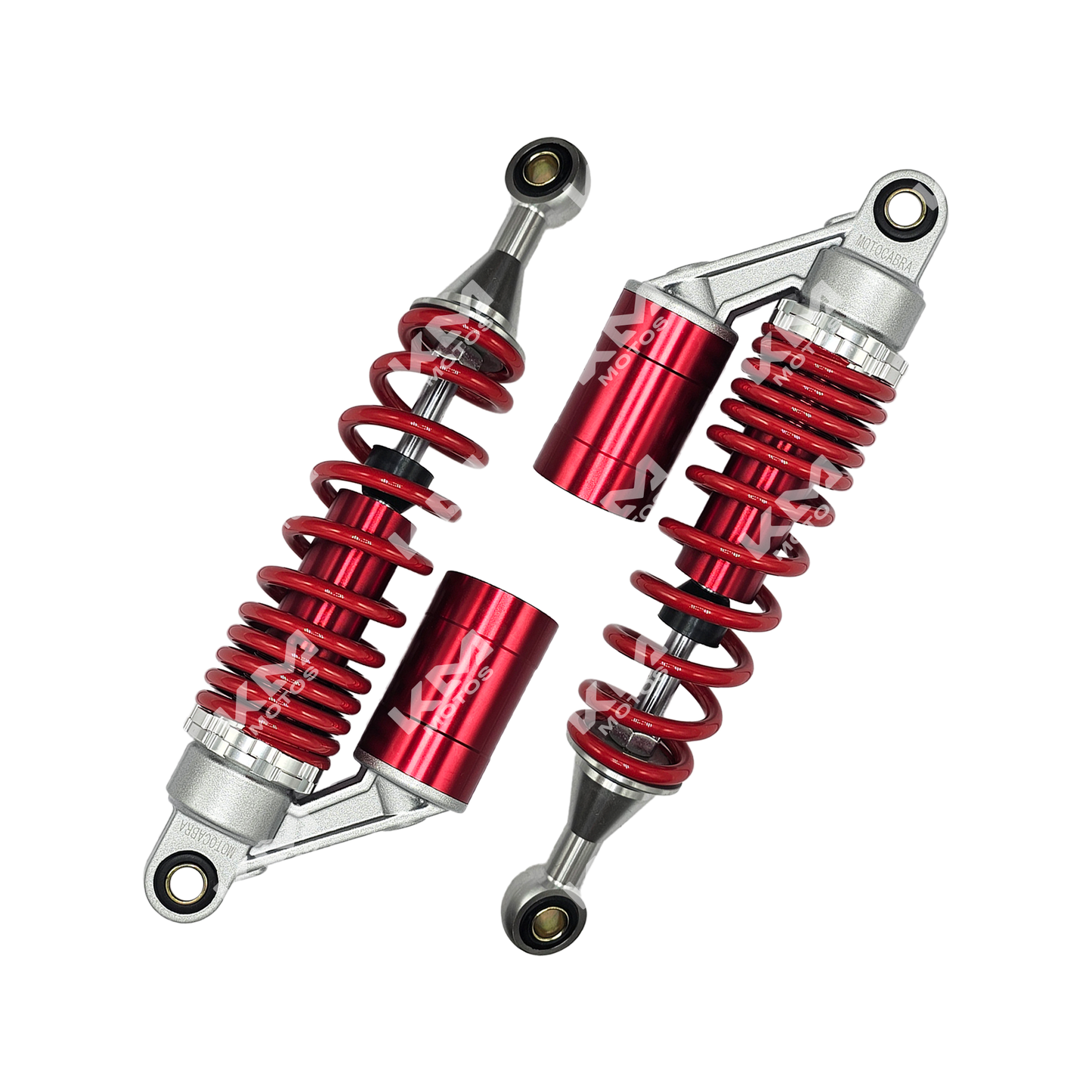 Amortiguador de gas de lujo universal rojo de KM Motos, componente para suspensión de motocicleta.