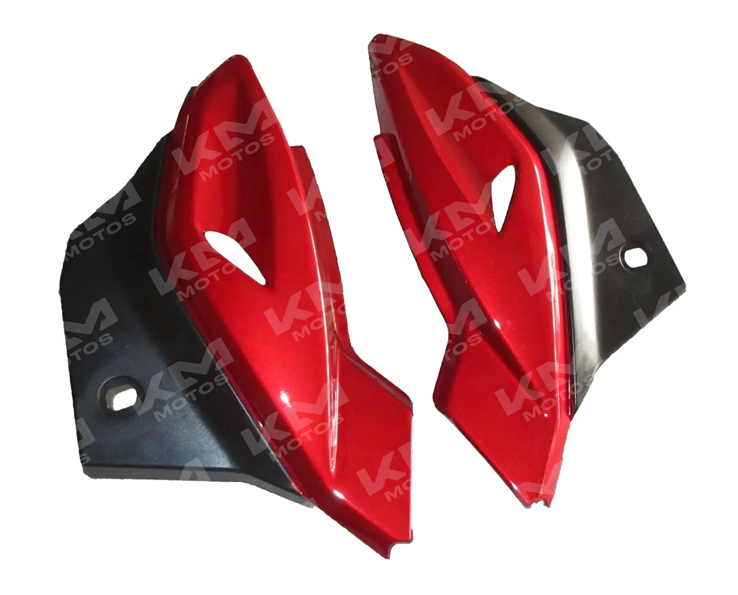 Tapaderas laterales rojas Universal PS180, resistentes y con acabado brillante, para protección y estilo en vehículos.