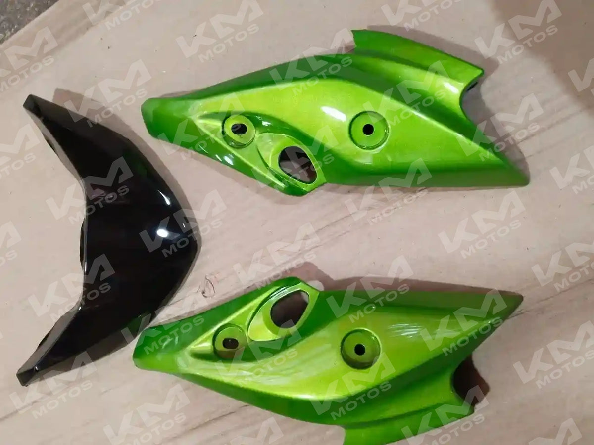 Cubierta de carena Yamaha FZ16 en color verde con cacha de foco, compatible con silvín y foco, marca universal.