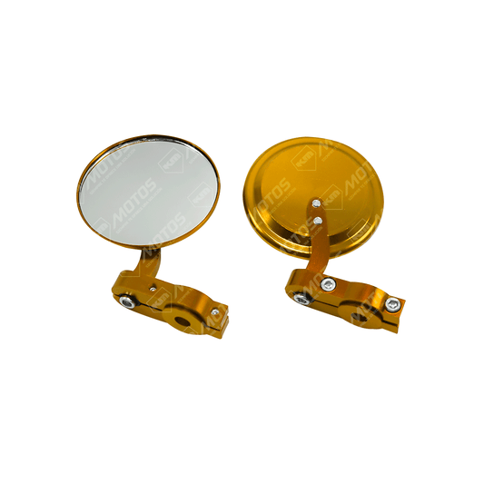 RETROVISORES REDONDOS DE CONTRAPESA DORADO