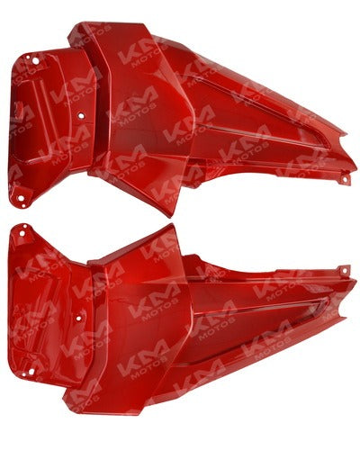 Tapadera lateral roja para FZ16 Universal, tapa lateral de reemplazo para moto, visible en la imagen KM-ZPT0002.