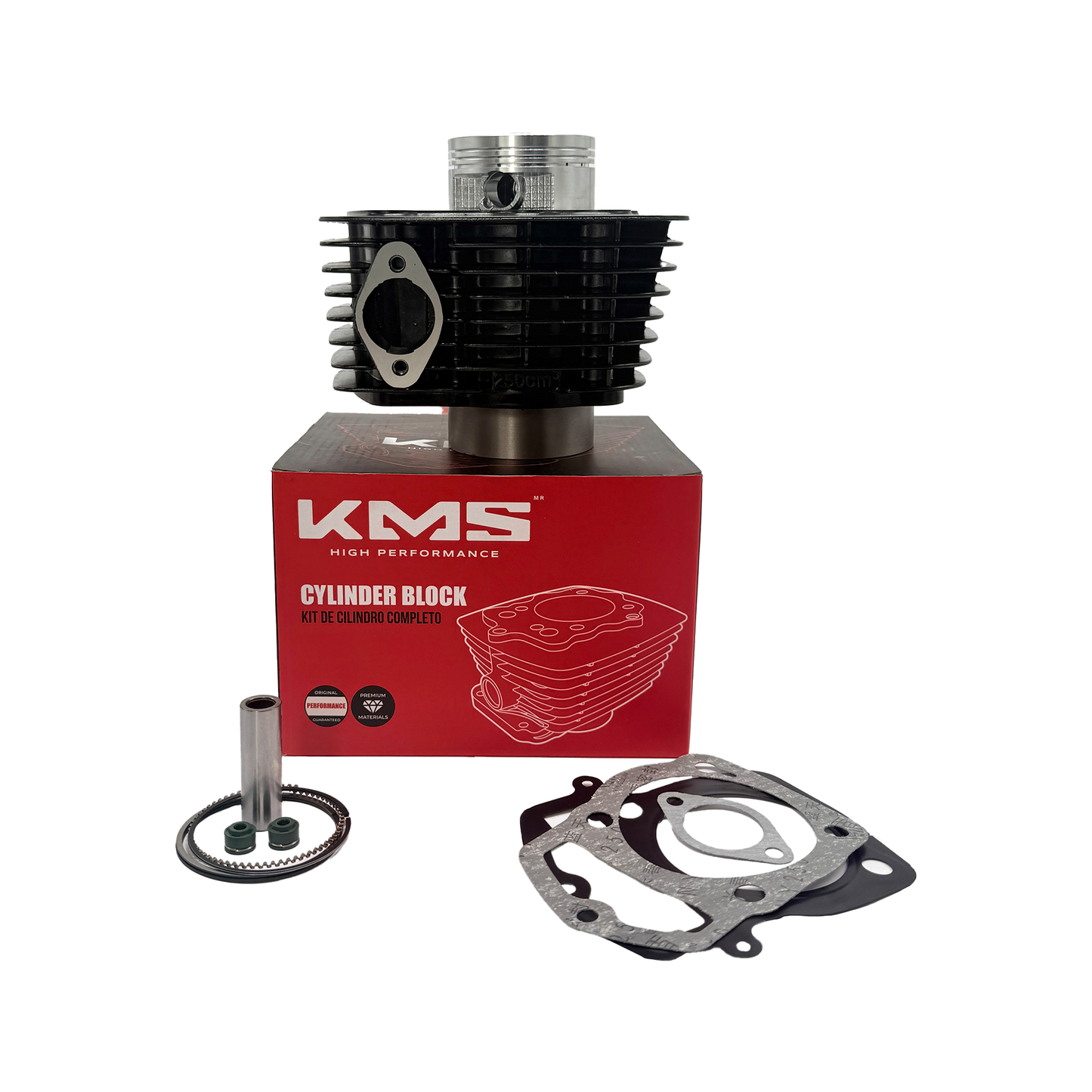 Kit de cilindro KMS para motos ZX250R, GXT250R, GSR4, 250Z, XM250Z, Fiera250 en color grafito, compatible con modelos CR5 Pro y SCRambler250.