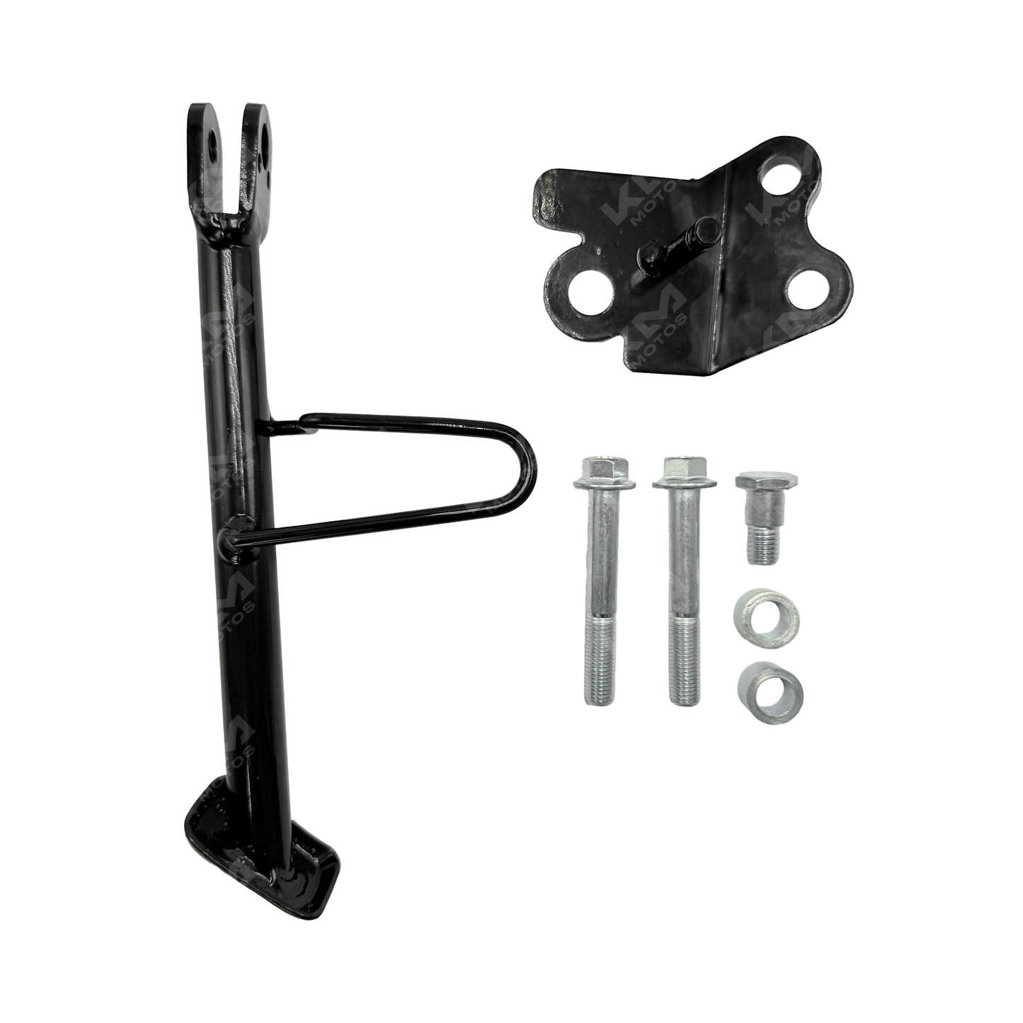 Pata lateral para Navi 110 KMS, pieza de repuesto de color negro con detalles en metal, diseñada para motocicletas KMS.