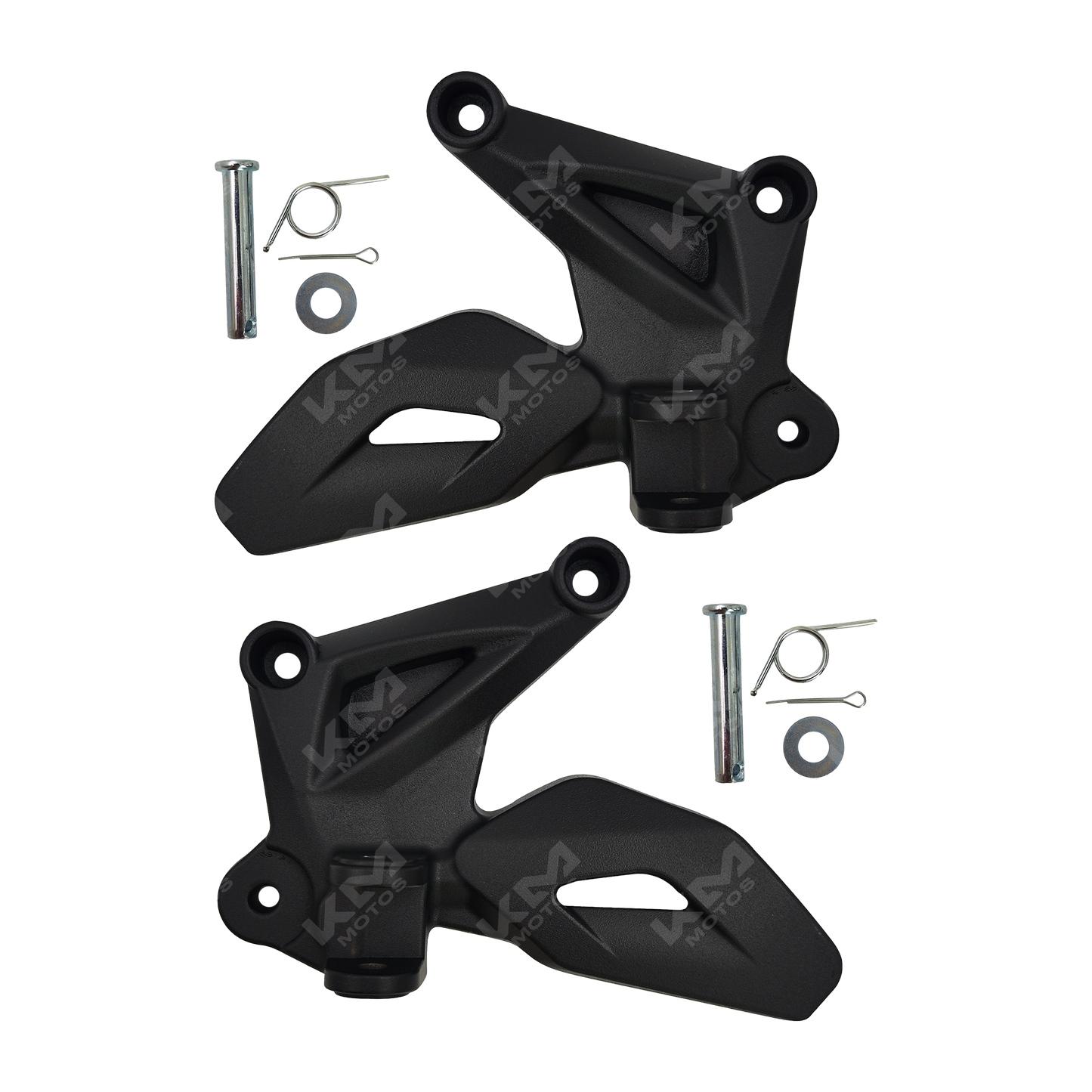 BASES DE ESTRIBOS DELANTERAS NEGRO NS200 KMS - KMMOTOSHN