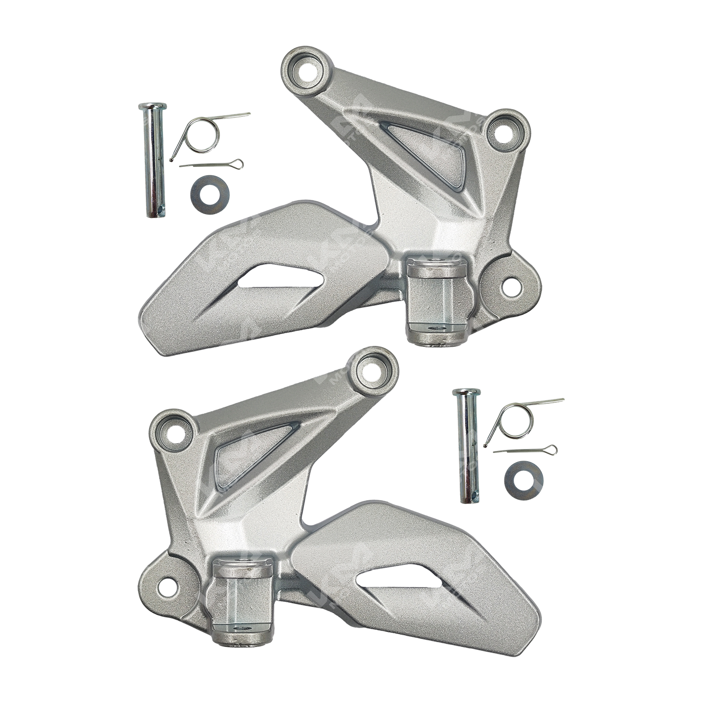 BASES DE ESTRIBOS DELANTERAS BLANCO PLATEADO NS200 KMS - KMMOTOSHN