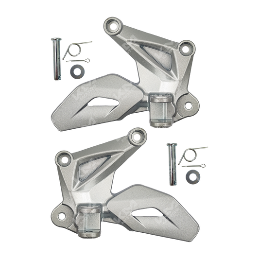 BASES DE ESTRIBOS DELANTERAS BLANCO PLATEADO NS200 KMS - KMMOTOSHN