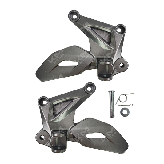 BASES DE ESTRIBOS DELANTERAS GRIS OSCURO NS200 KMS