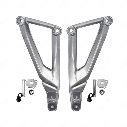 BASES DE ESTRIBOS TRASERAS BLANCO PLATEADO NS200 KMS