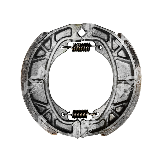 Zapata de freno pequeña para motos AX100, AX4, CS125 y XS125 de la marca KM Motos, vista en imagen.