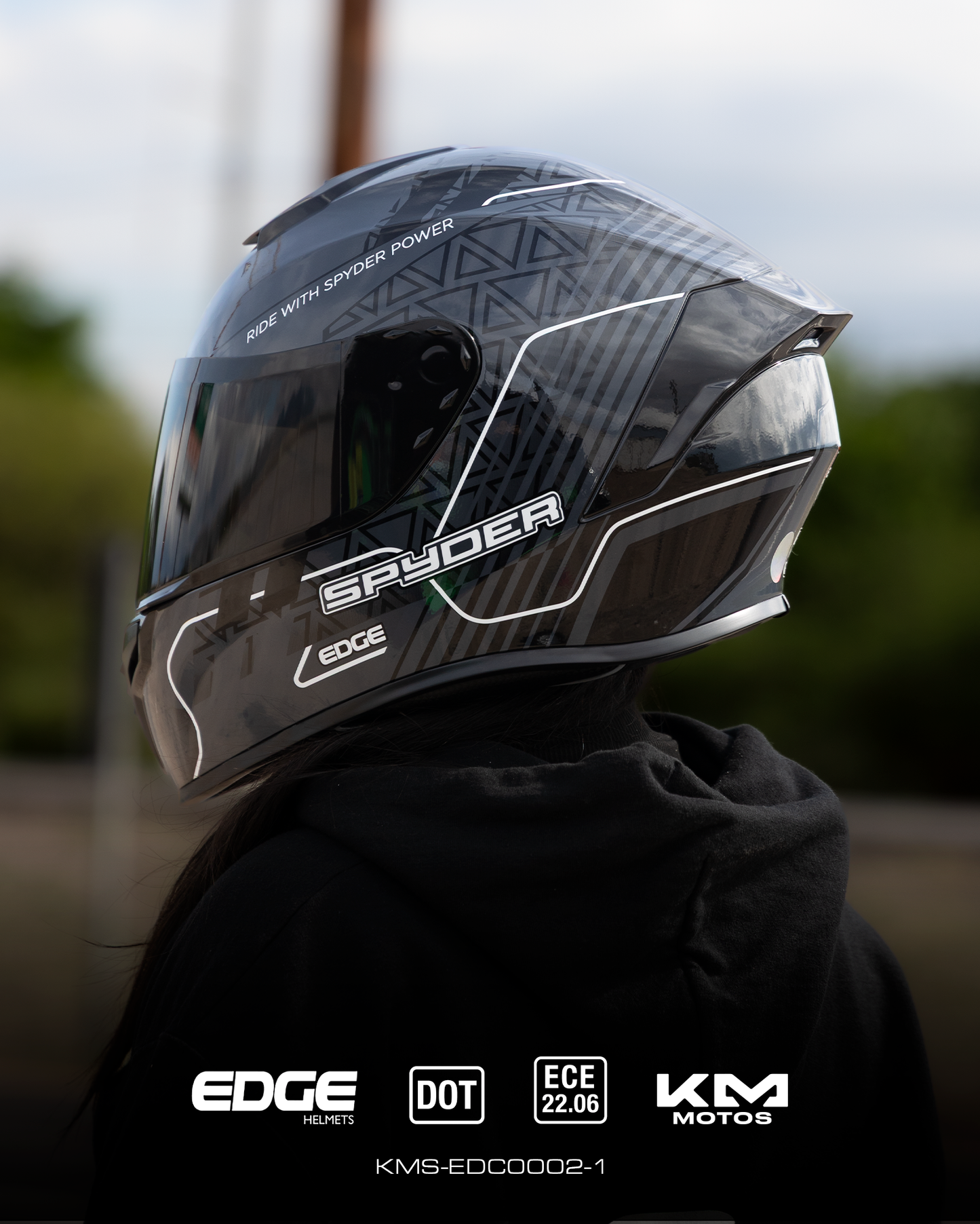 CASCO CERRADO SPYDER GRIS VIS/OSCURA EDGE TALLA "L" DOT