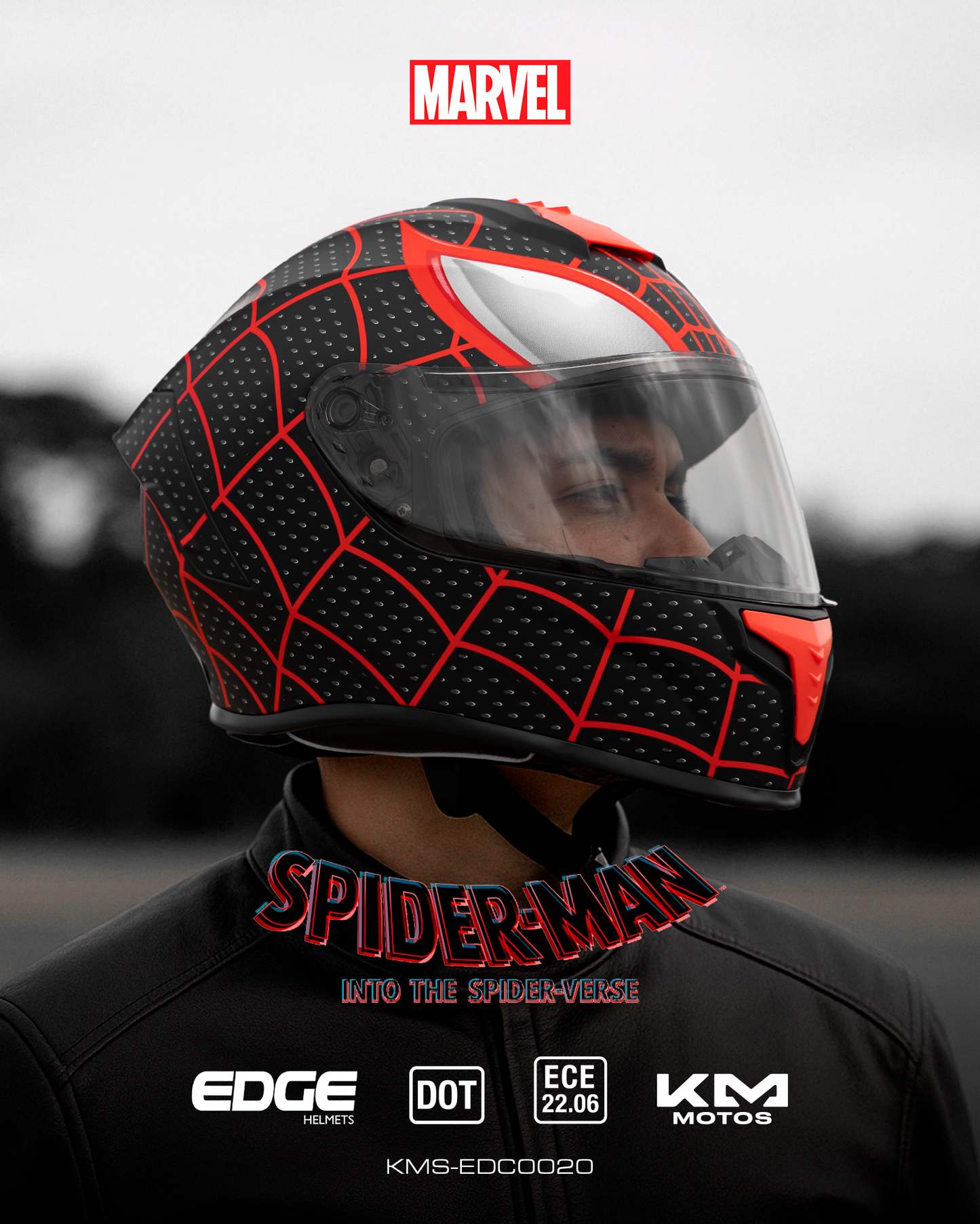 CASCO CERRADO MARVEL ULTIMATE SPIDERMAN VIS/TRANSPARENTE EDGE TALLA "XL" DOT