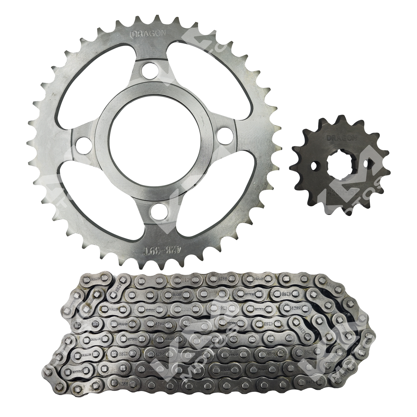 KIT DE TRACCION 39T/15T -428H FT150/CG150 DE BUJES 128L DRAGON