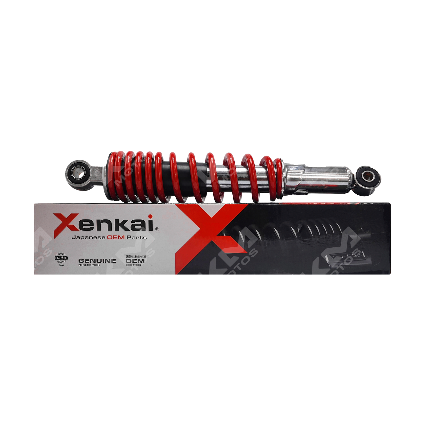 Amortiguador trasero rojo para moto 125Z XENKAI, componente de suspensión robusto y resistente en color rojo.