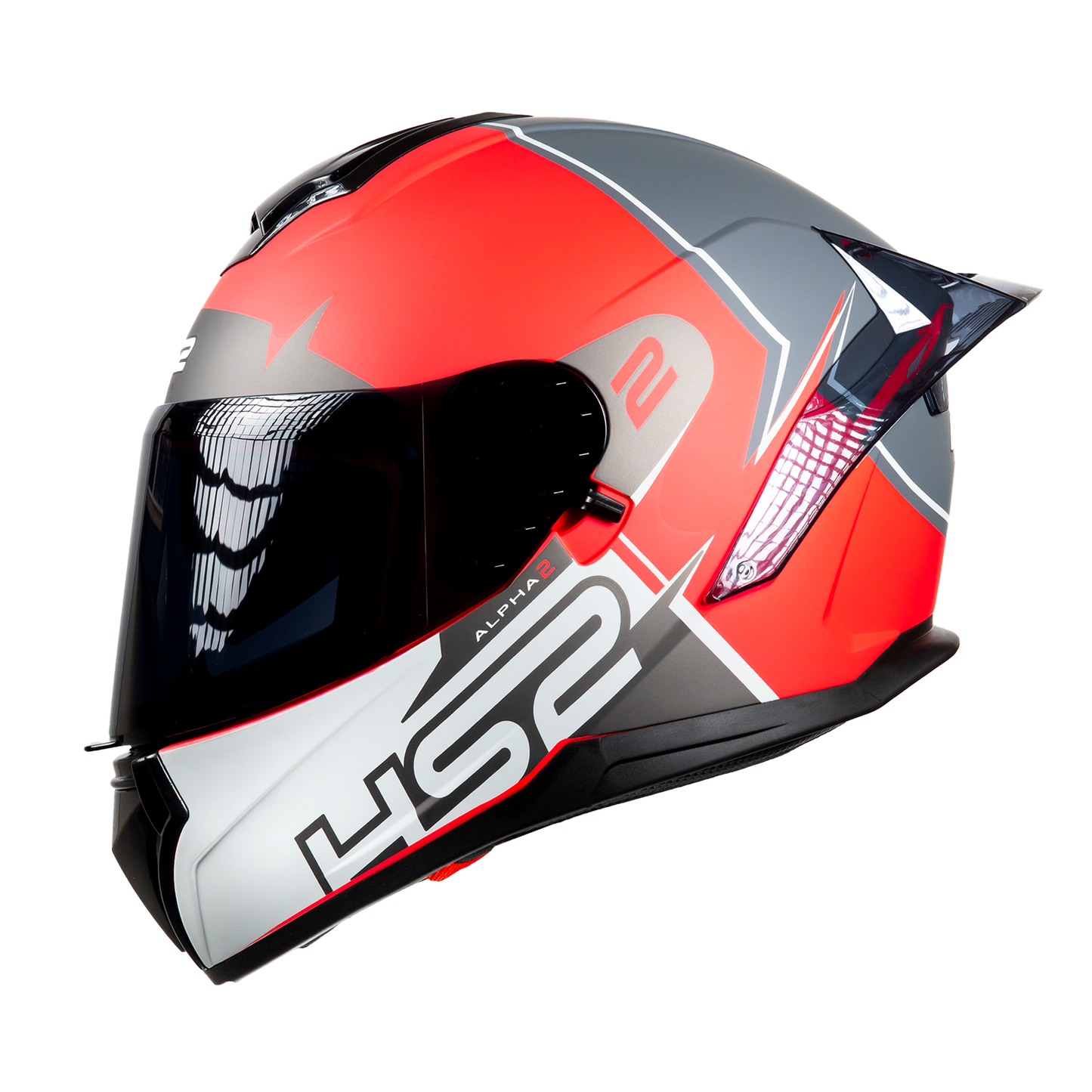 CASCO CERRADO ROJO/GRIS MATE MH613 HS2 D.V. VISERA OSCURA "M"