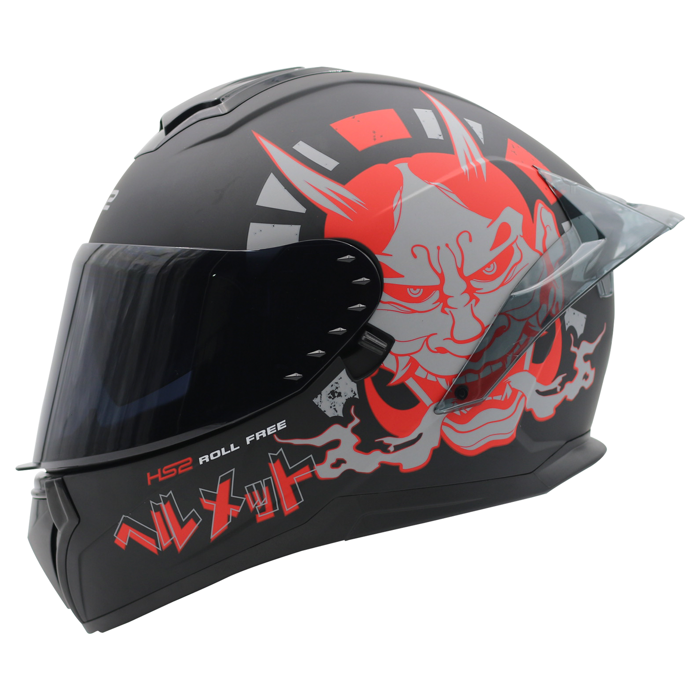 CASCO CERRADO NEGRO/ROJO MATE DEMOND MH613 HS2 D.V. VISERA OSCURA "XXL"