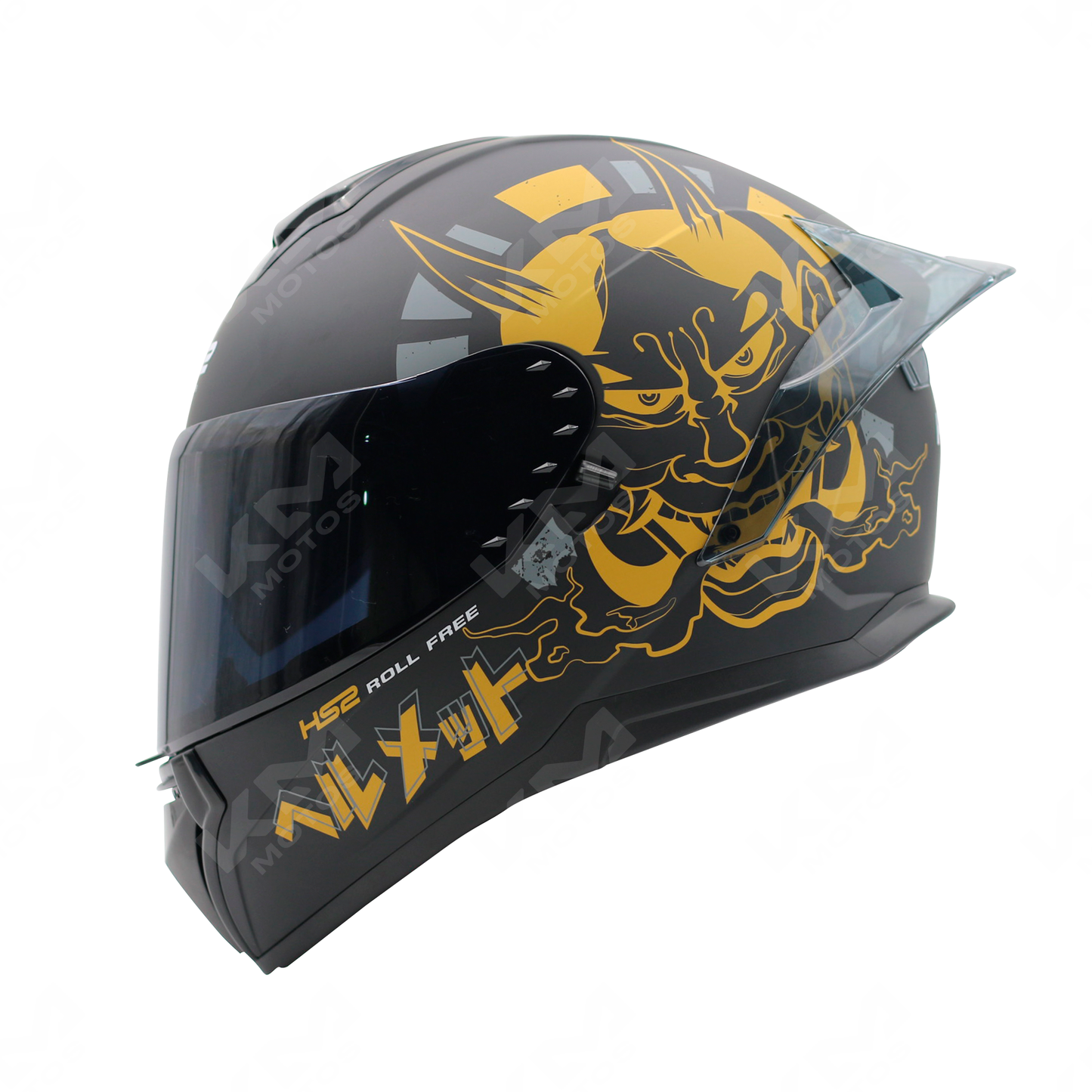 CASCO CERRADO NEGRO/GOLD MATE DEMOND MH613 HS2 D.V. VISERA OSCURA XXL