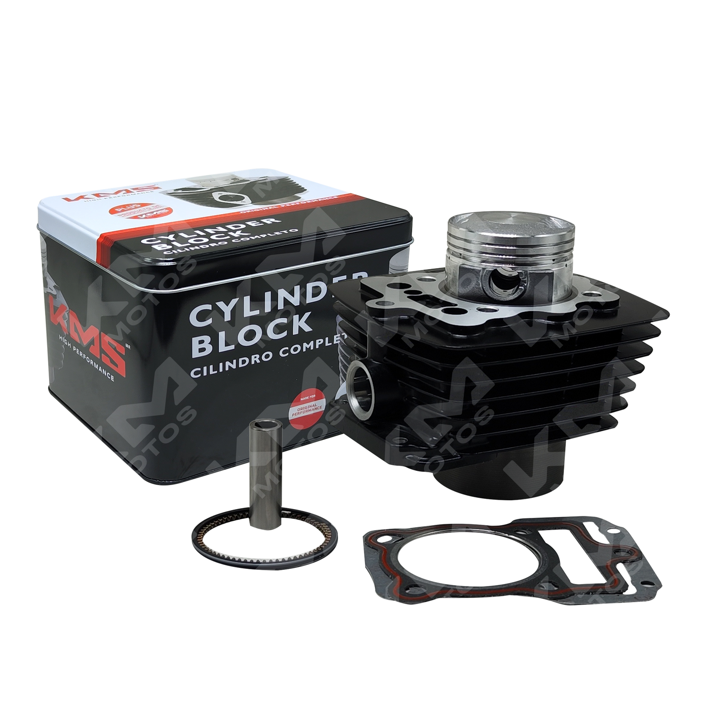 KIT DE CILINDRO CG200-67MM 198CC VARILLA (CAJA METAL) NEGRO KMS - KMMOTOSHN