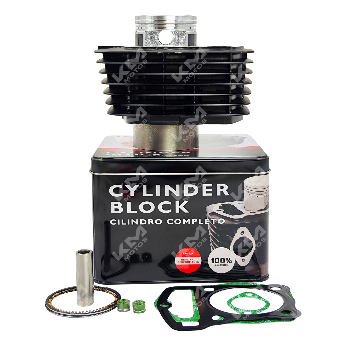 KIT DE CILINDRO XL200/CB200 MOTOR DE CADENA NEGRO (CAJA METAL)