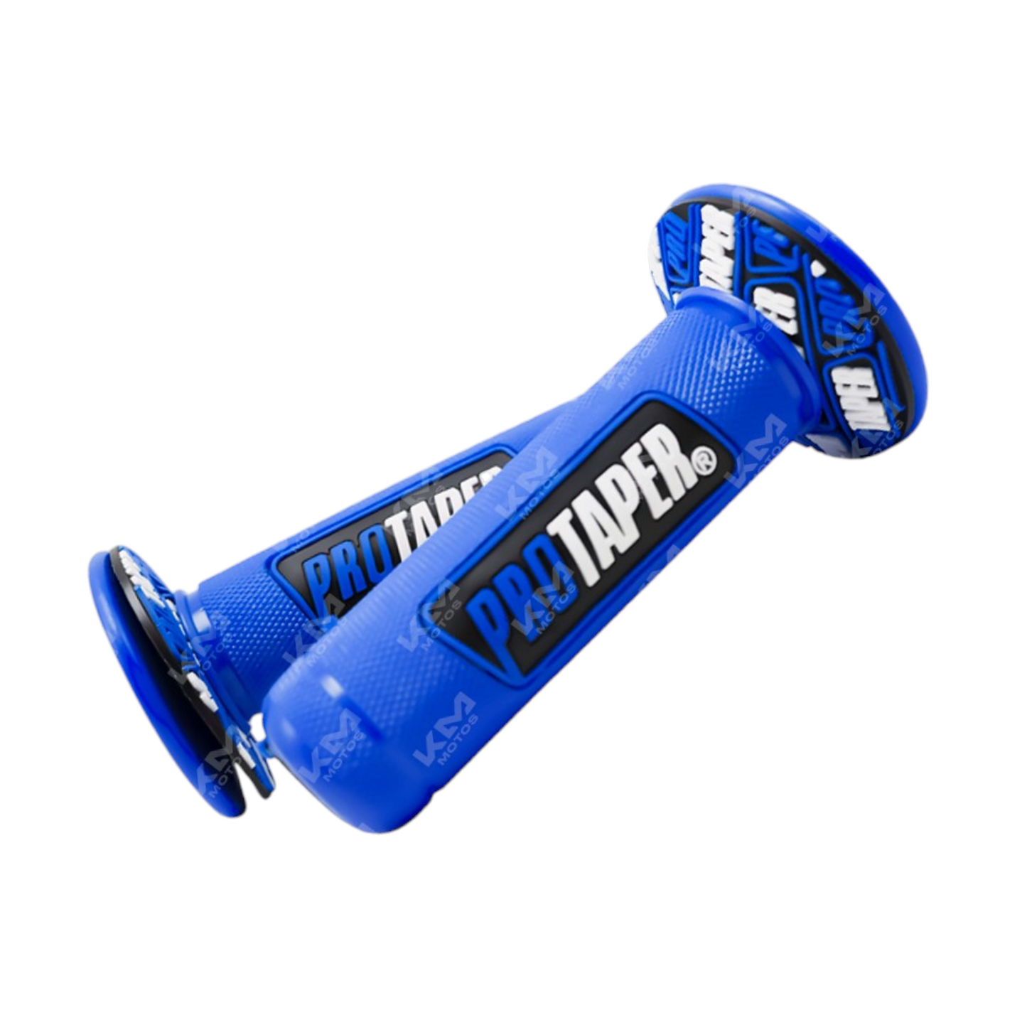 Pepes de timón azules sólidos KMS Motos, protección para motocicletas, con diseño resistente y duradero.