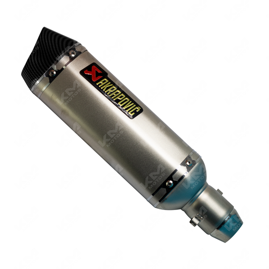 BAZUKA AKRAPOVICK DOBLE SALIDA FIBRA DE CARBONO/NEGRO/CROMADO