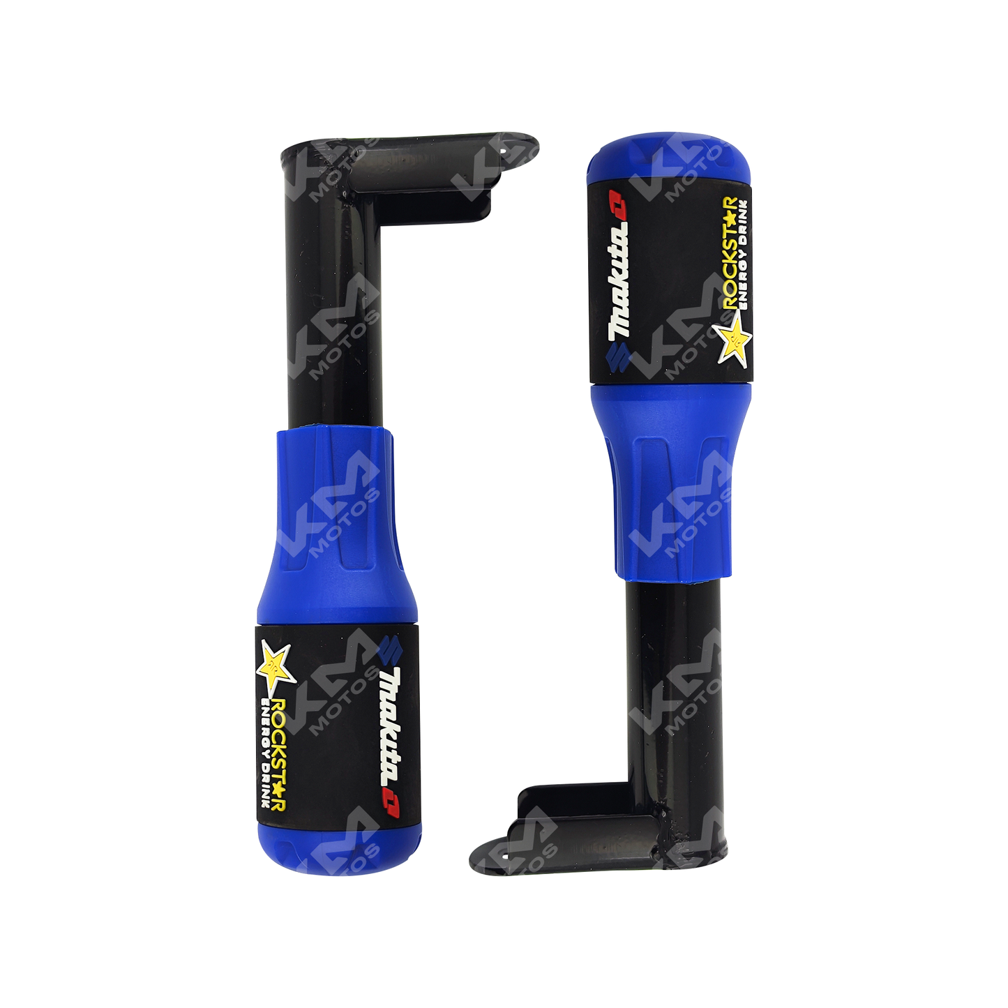 Defensas de motor slider KMS de 2 piezas en color azul para protección universal de vehículos, modelo HND0830.
