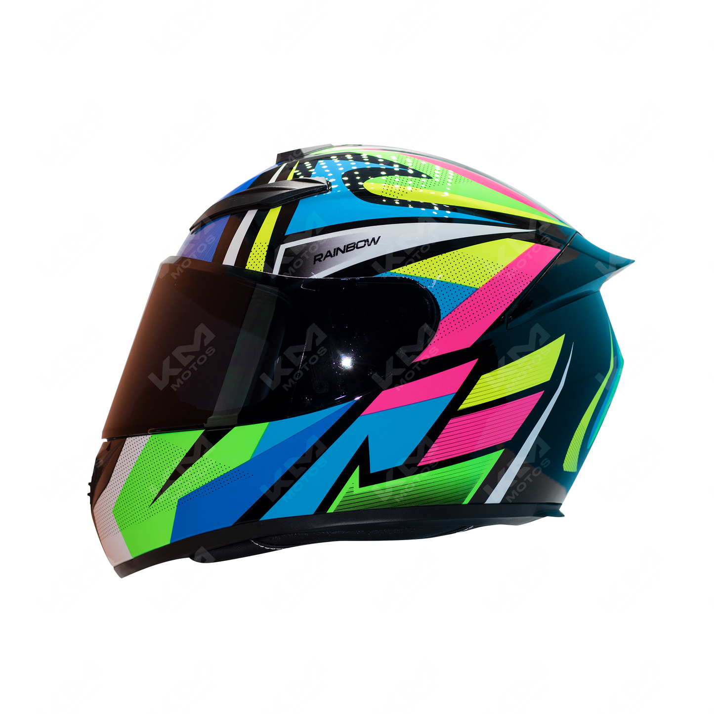 CASCO CERRADO INTEGRAL + DISENO RXR ROSADO/MULTICOLOR DOT KMS